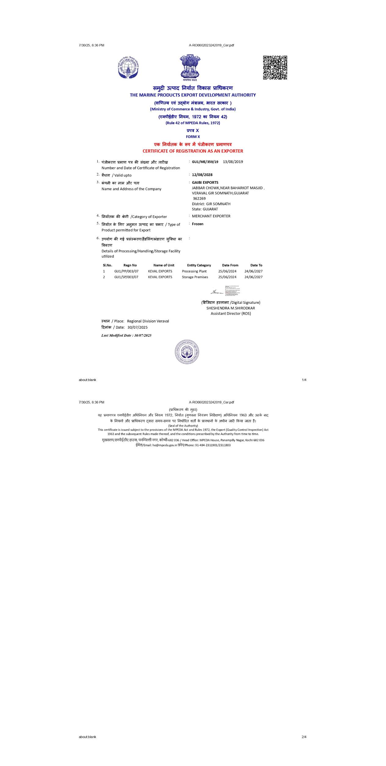 Registered Exporter